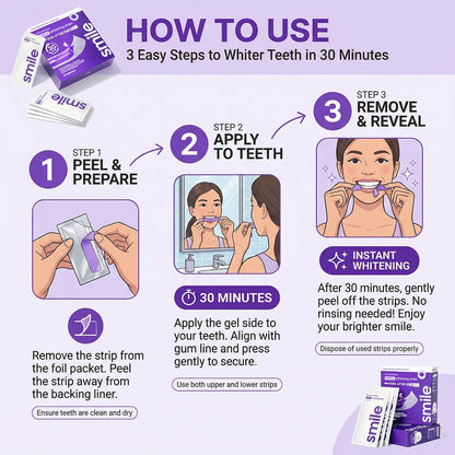 Purple Teeth Whitening Strips (14 Strips)